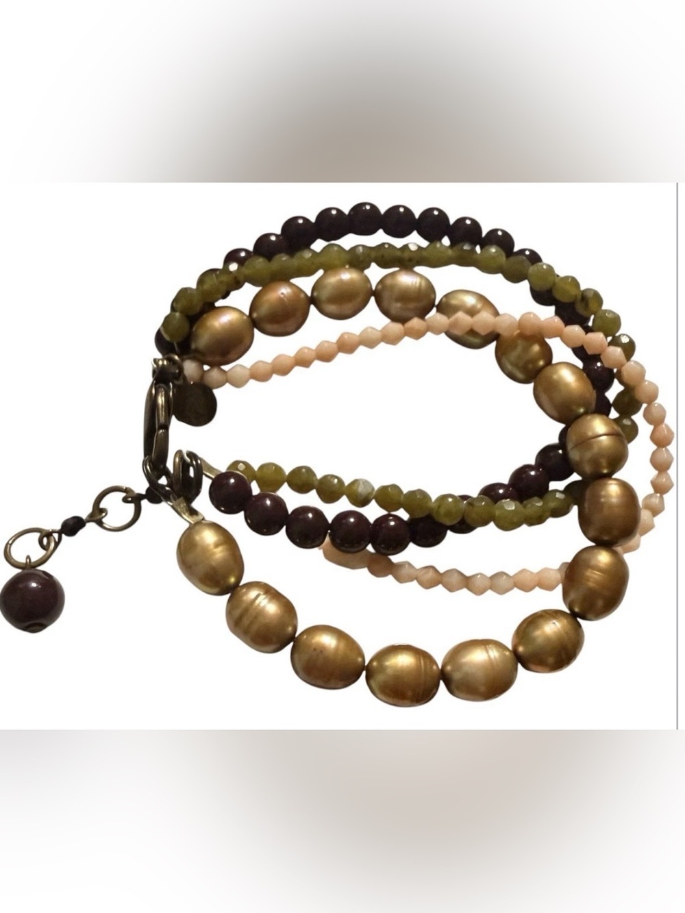 DAVID AUBREY Assorted Beads Entwined Four Strand Bracelet